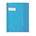 Protège-cahier Styl'SMS 17x22 cm pvc 120 avec Porte-étiquette Bleu clair ELBA