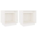 vidaXL Tables de chevet 2 Pièces Blanc 40x30x40 cm Bois de pin solide