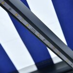vidaXL Auvent rétractable capteur de vent LED 500x300 cm Bleu et blanc