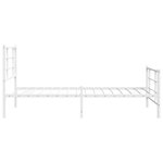 vidaXL Cadre de lit métal avec tête de lit/pied de lit blanc 100x190cm