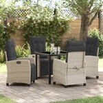 vidaXL Ensemble de salle à manger pour jardin 5 Pièces Gris clair