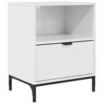 vidaXL Table de chevet avec tiroir Blanc brillant 49 x 36 x 61 cm
