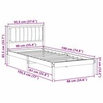 vidaXL Cadre de lit avec tête de lit rembourrée Taupe 90 x 190 cm