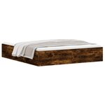 vidaXL Cadre de lit chêne fumé 180x200 cm super king