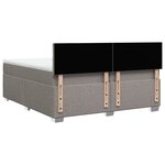 vidaXL Sommier à lattes de lit avec matelas Taupe 200x200 cm Tissu