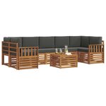 vidaXL Ensemble de canapés d'extérieur 8 Pièces Naturel et Anthracite