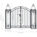 vidaXL Portillon ornemental de jardin Fer forgé 122x20 5x100 cm