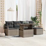 vidaXL Ensemble de canapé de jardin avec coussin 6 Pièces Gris