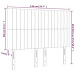 vidaXL Tête de lit Gris clair 144 x 5 x 118/128 cm Velours
