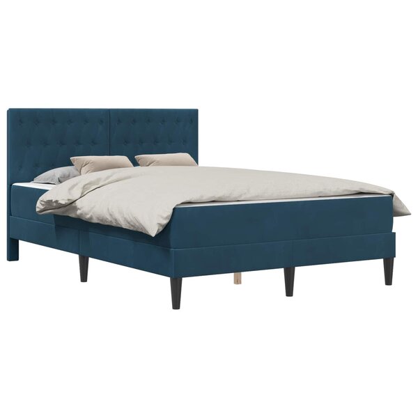 vidaXL Cadre de lit avec matelas Bleu 120 x 200 cm Velours