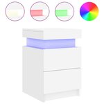 vidaXL Tables de chevet avec lumières LED 2 Pièces blanc 35x39x55 cm