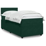 vidaXL Sommier à lattes de lit avec matelas Vert foncé 90x200 cm