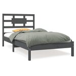 vidaXL Cadre de lit Gris Bois massif 100x200 cm