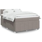 vidaXL Sommier à lattes de lit avec matelas Taupe 140x200 cm Tissu