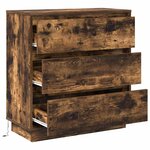 vidaXL Cabinet de chevet avec tiroir avec Chêne fumé 71 x 34.5 x 75 cm