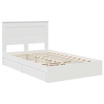 vidaXL Lit de Rangement Blanc 120 x 190 cm Bois d'ingénierie