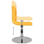 vidaXL Chaises pivotantes à manger lot de 4 jaune tissu
