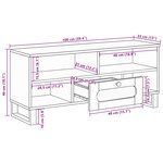 vidaXL Meuble TV Marron 100 x 33 x 46 cm Bois de mangue massif