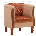 vidaXL Chaise cabriolet marron cuir véritable bois de manguier massif