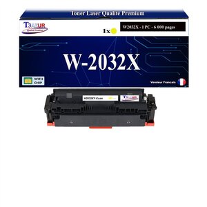 T3AZUR - Toner compatible avec HP Color LaserJet Pro MFP M479dw M479fdn M479fdw M479fnw remplace HP W2032X / W2032A (HP 415X/415A)- Jaune