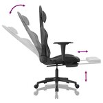 vidaXL Chaise de jeu de massage et repose-pied Noir et gris Similicuir