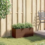 vidaXL Jardinière avec 2 pots marron 72x30x32 cm résine tressée