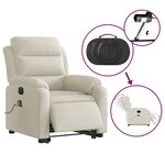 vidaXL Fauteuil inclinable de massage électrique crème velours