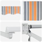 vidaXL Auvent rétractable électrique Bleu Orange Blanc 4 × 3 m