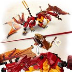 LEGO 71753 NINJAGO L'attaque du dragon de feu avec Mini Figurines Kai, Zane et Nya - Jouet Enfant 8 ans