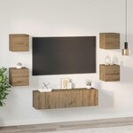 vidaXL Ensemble meuble TV 6 Pièces Chêne artisanal Bois d'ingénierie