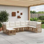 vidaXL Ensemble de canapés d'extérieur Naturel Polyester
