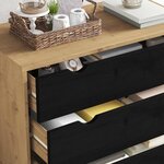 vidaXL Commode OTTA Noir 76 5 x 39 5 x 90 cm Bois de pin massif