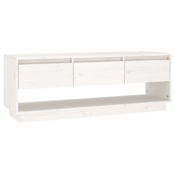 vidaXL Meuble TV Blanc 110 5x34x40 cm Bois de pin massif