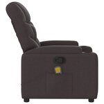vidaXL Fauteuil de massage inclinable Marron foncé Tissu