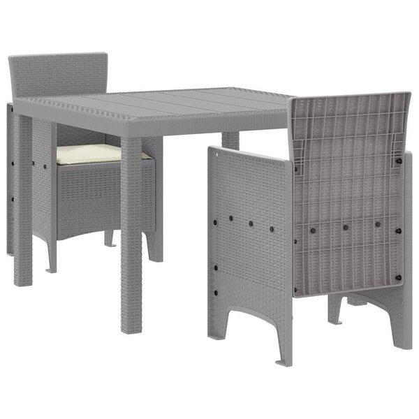 vidaXL Ensemble de salle à manger pour jardin 3 Pièces Gris clair
