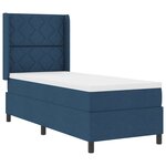vidaXL Lit à ressorts avec matelas Bleu 90 x 190 cm tissu