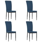 vidaXL Chaises à manger lot de 4 Bleu Velours