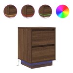 VidaXL Tables de chevet avec lumières LED 2Pièces chêne marron 38x34x50cm