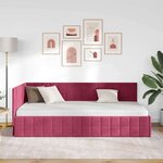 vidaXL Cadre de lit d'angle Bordeaux 90 cm x 200 cm Velours