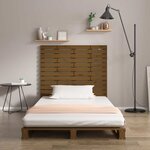 vidaXL Tête de lit murale Marron miel 96x3x91 5 cm Bois massif de pin