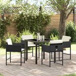 vidaXL Ensemble de salle à manger pour jardin 5 Pièces Noir polyrotin