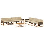 vidaXL Ensemble de canapés d'extérieur 9 Pièces Naturel et Beige