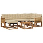 vidaXL Ensemble de canapés d'extérieur 7 pc Naturel et Beige