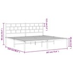 vidaXL Cadre de lit métal avec tête de lit blanc 183x213 cm