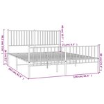 vidaXL Cadre de lit métal sans matelas et pied de lit blanc 150x200 cm