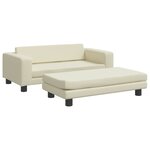 vidaXL Canapé avec repose-pied pour enfants crème 100x50x30 cm