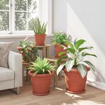vidaXL Pots de plantes 6 Pièces Rouge brique Ø 34 x 28 cm Plastique