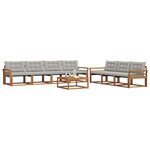 vidaXL Ensemble de canapés d'extérieur 8 Pièces Gris Naturel et Clair