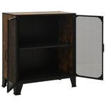 vidaXL Armoires de rangement 2 Pièces Marron 72x36x82 cm Métal et MDF
