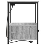 vidaXL Table de nuit avec station de chargement Sonoma gris